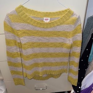 Yellow and white striped sweater